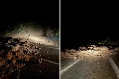 Bolu'da yağmur heyelana neden oldu, ilçe yolu ulaşıma kapandı