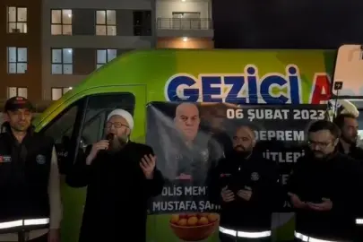 Deprem bölgesine ilk günden bu yana destek veren polis memuru Mustafa Şahin'den 6 Şubat’ta anlamlı vefa