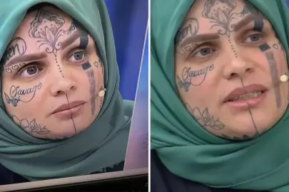Dövmeleri, katıldığı programa damga vurdu