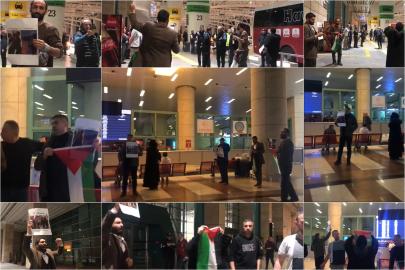 Esenboğa Havalimanı’nda Gazze için eylem