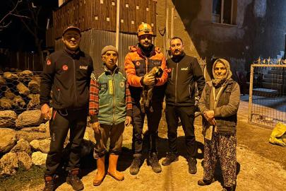 Kuyuya düşen oğlak kurtarıldı