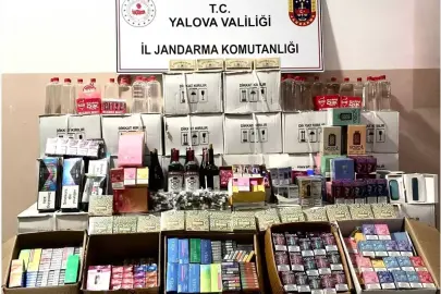 Yalova'da kaçak içki ve tütün operasyonunda 2 şüpheli gözaltına alındı