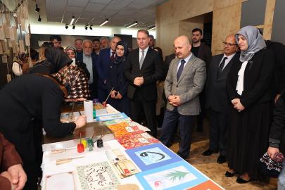 Adıyaman'da hat, tezhip ve ebru sergisi açıldı