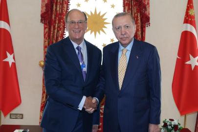 Cumhurbaşkanı Erdoğan WEF Başkanı Fink'i kabul etti