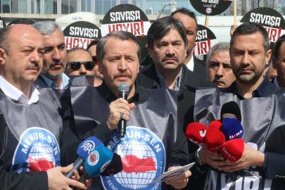 Memur-Sen’den ABD Büyükelçiliği önünde 'Savaşa Hayır' eylemi