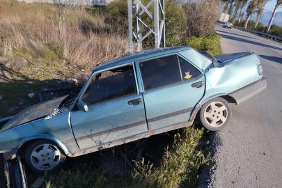 Otomobil şarampole düştü, sürücü yaralandı