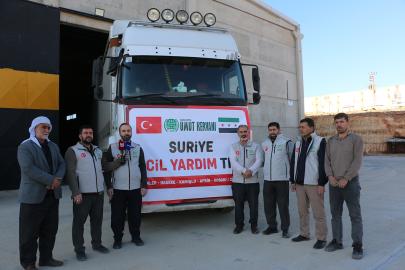 Şanlıurfa Umut Kervanı Suriye’ye insani yardım gönderdi