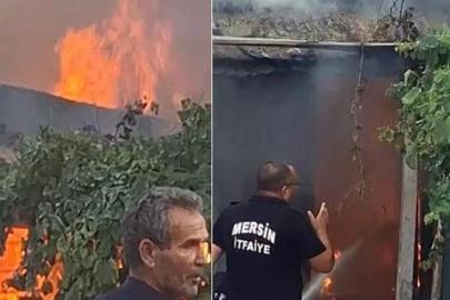Mersin'de ailesiyle tartışıp evi yakan şüpheli gözaltına alındı