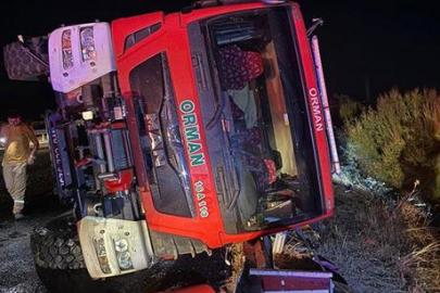 Muğla'daki yangından dönen arazöz devrildi: 5 orman işçisi yaralandı