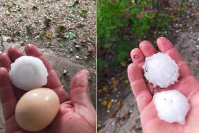 Osmaniye'de yumurta büyüklüğünde dolu yağdı; görenler gözlerine inanamadı