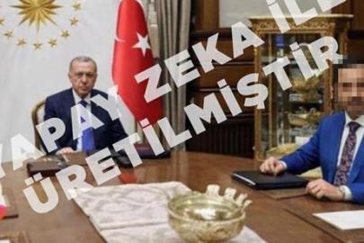 Yapay zeka görselli paylaşıma gözaltı! Cumhurbaşkanı Erdoğan ve Bakan Gürlek’in yanına kendisini ekledi