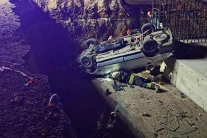 Eskişehir'de feci kaza: Yol çalışması çukuruna düşen araçta 1 ölü, 5 yaralı
